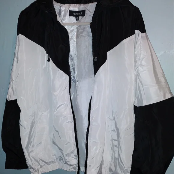Black & White Windbreaker Jacket - Picture 7 of 11